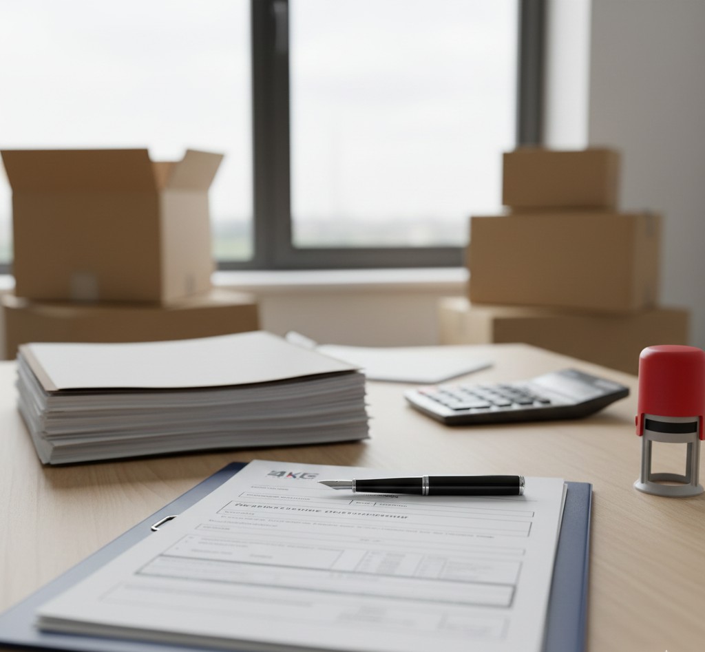 Documents administratifs formulaires demenagement fonctionnaires sur bureau